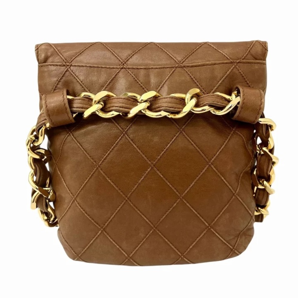 AUTHENTIC CHANEL mini wild stitch bum bag waist bag belt 75cm brown lambskin - Picture 6 of 12